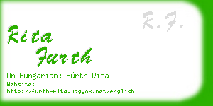 rita furth business card